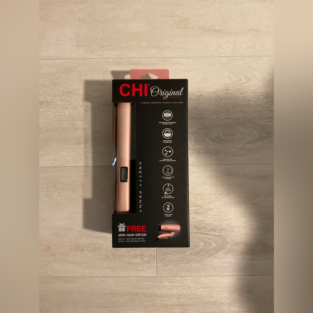 CHI 1” Digital ceramic hair straightener with mini hair dryer